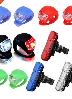LED Silicone Bicycle Front Rear Light Set 3 Modes Waterproof