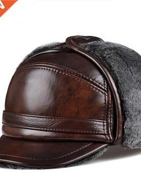 RY0201 Male Winter Warm Ear Protection Bomber Hat Man Genuin