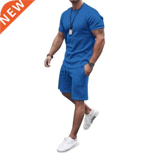 Fashion Men's Solid Color Sportswear Suit 3D Printing Short