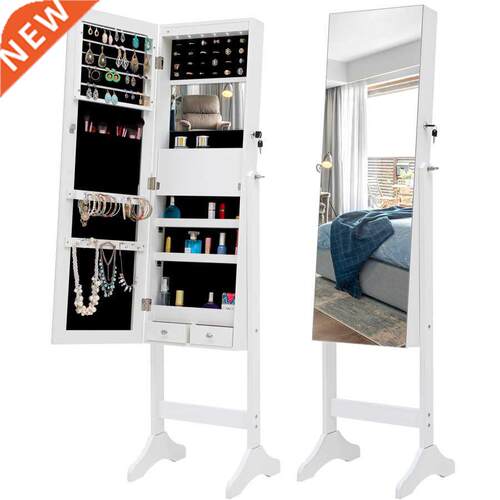 irror Jewelry Cabinet White Standing LED irrored Large Cap