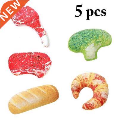 Legendog 5Pcs Pet Squeaky Toys Cotton Lifelike Food Shape