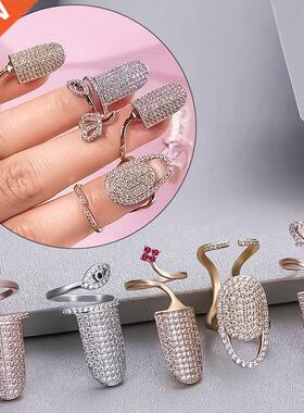 Pave Setting Full Rhinestone Nail ver Crown Ring Eyes Lips H