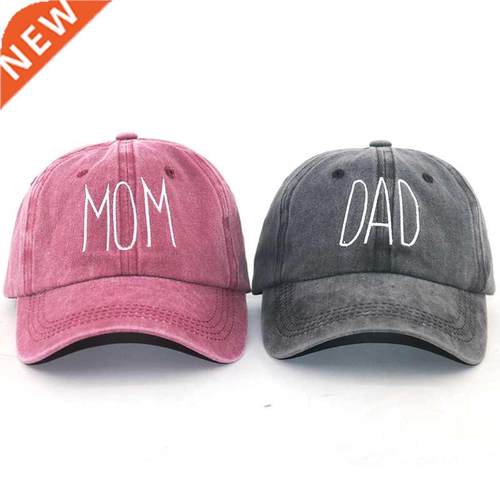 Letter embroidery MOM Dad hat 100% cotton washed fashion bas