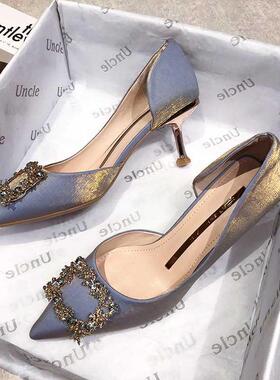 BJYL 2022 Spring New Women Bridal Shoes Wedding Shoes Faux S