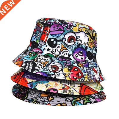 Panama Bucket Hats Animal Letter Print Fisherman Hat Summer