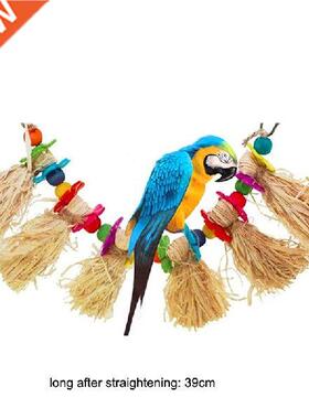 Parrot Toy Wicker Rope Hanging Braided Budgie Chew Bird