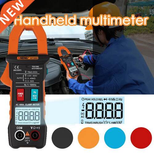 ST203 Digital Clamp Meter Multimeter 4000counts True RMS Min