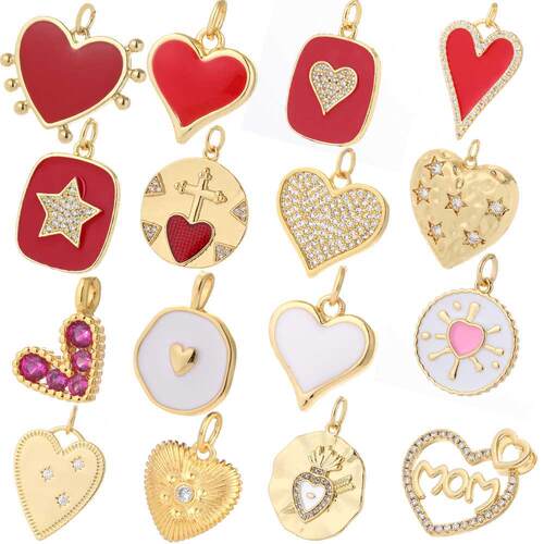 Red Love Heart Cute Charms Diy Earrings Charm Designer Brace