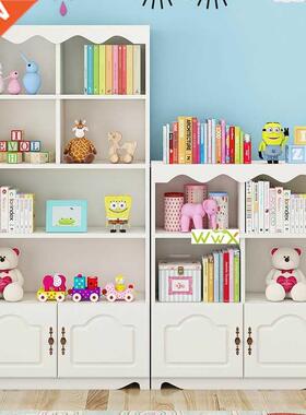 Bookcase bookshelf floor shelf simple student real wood