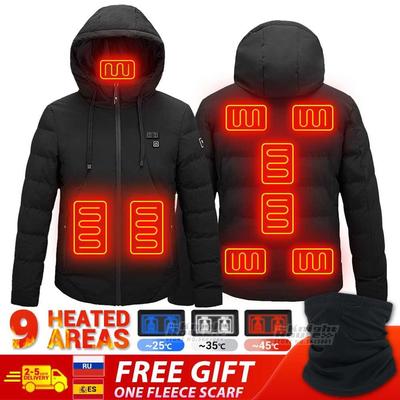 Winter Men	s Jacket USB Electric Heated Jacket Warm H