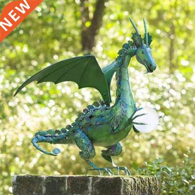 1pcs Flying Dragon Holding Luminous Ball Resin Ornament