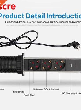 Electrical Tensile Power Outlet Plug Worktop Desk Home Pull
