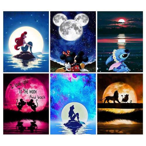 Round Drill Mermaid 5D Diamond Painting Cartoon Mickey Mous