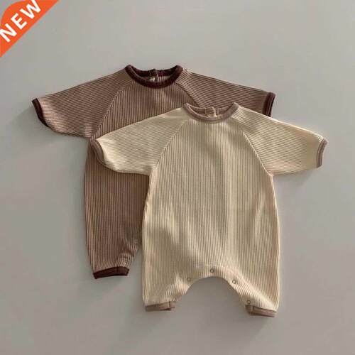 2022 Baby Girls Boys Romper Rainbow Long Sleeves Cotton Kids