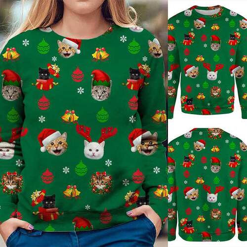 2021 Autumn/Winter Women's Christmas Printed Trendy T-shirt