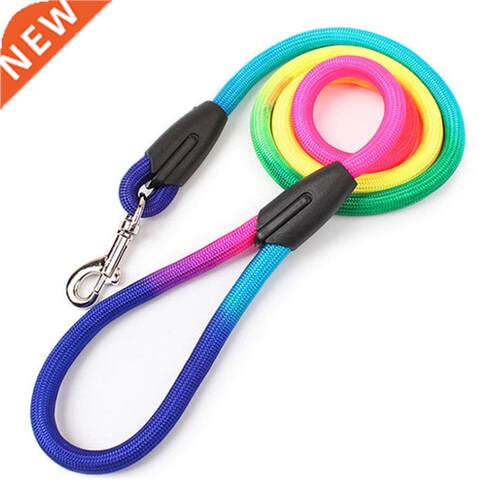 0.8cm/1cm Rainbow Color Weave Nylon Belt Pet Dog Traction Ro