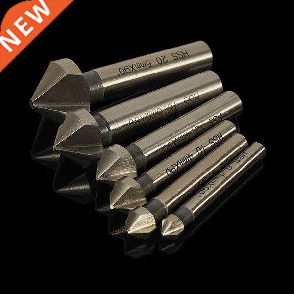 Round shank 6pcs  Flute 90 Degree HSS Chamfer Chamfering Cu