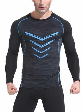 Dry Fit Compression Shirts Men Winter Fitness Long Sleeves R