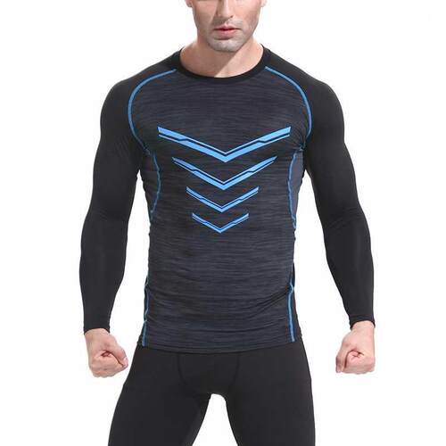 Dry Fit Compression Shirts Men Winter Fitness Long Sleeves R