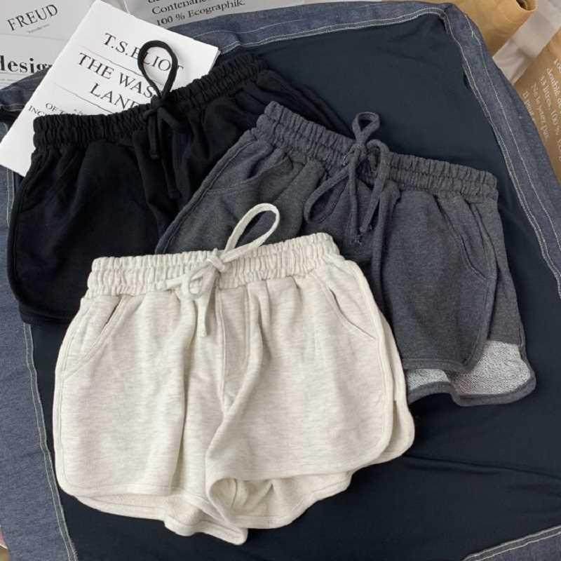 summer gray shorts women fashion ladies elastic waists short