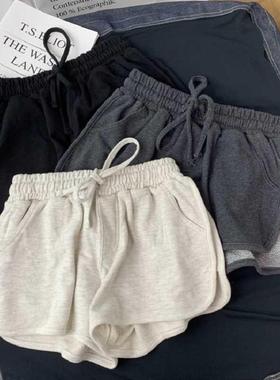 Summer Gray Shorts Women Fashion Ladies Elastic Waists Short