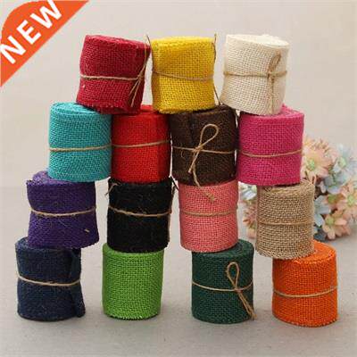 Handmade Colorful Linen Volume Burlap Ribbon For