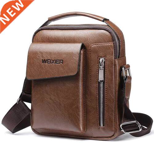Mens Business Casual Shoulder Cross Body Messenger PU Leathe