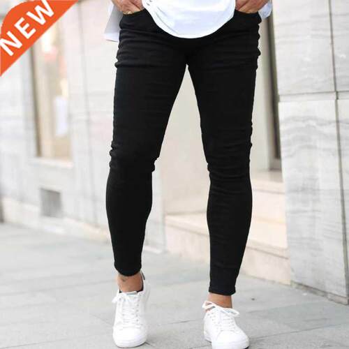 Jeans Men Business Casual Black Slim Pencil Pants Male Fash