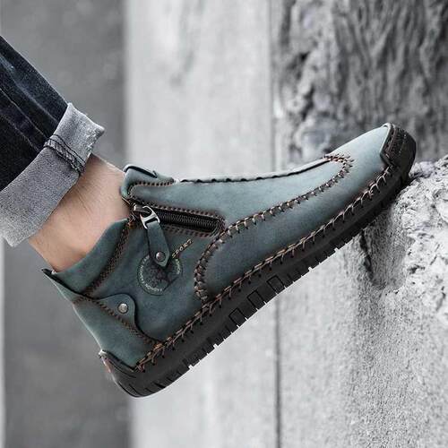 Men's Ankle Boots Handmade Leather Men's Western Boots Class