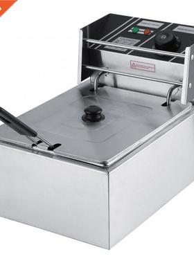 6L Stainless Steel Electric Deep Fryer with Basket for Comme