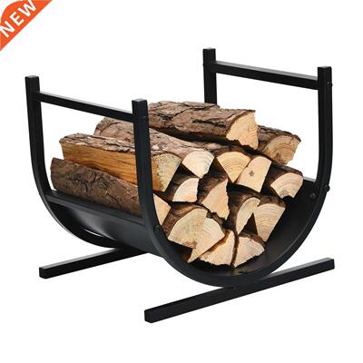 Costway 17” U-Shaped Firewood Rack Steel Fireplace Wood