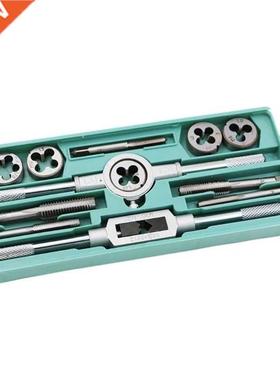 12pcs Tap Die Set M3-M12 Screw Thread Metric Taps Wrench Die
