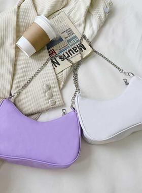 Women's Bag PU Leather 2021 New Solid Color Armpit Unarm