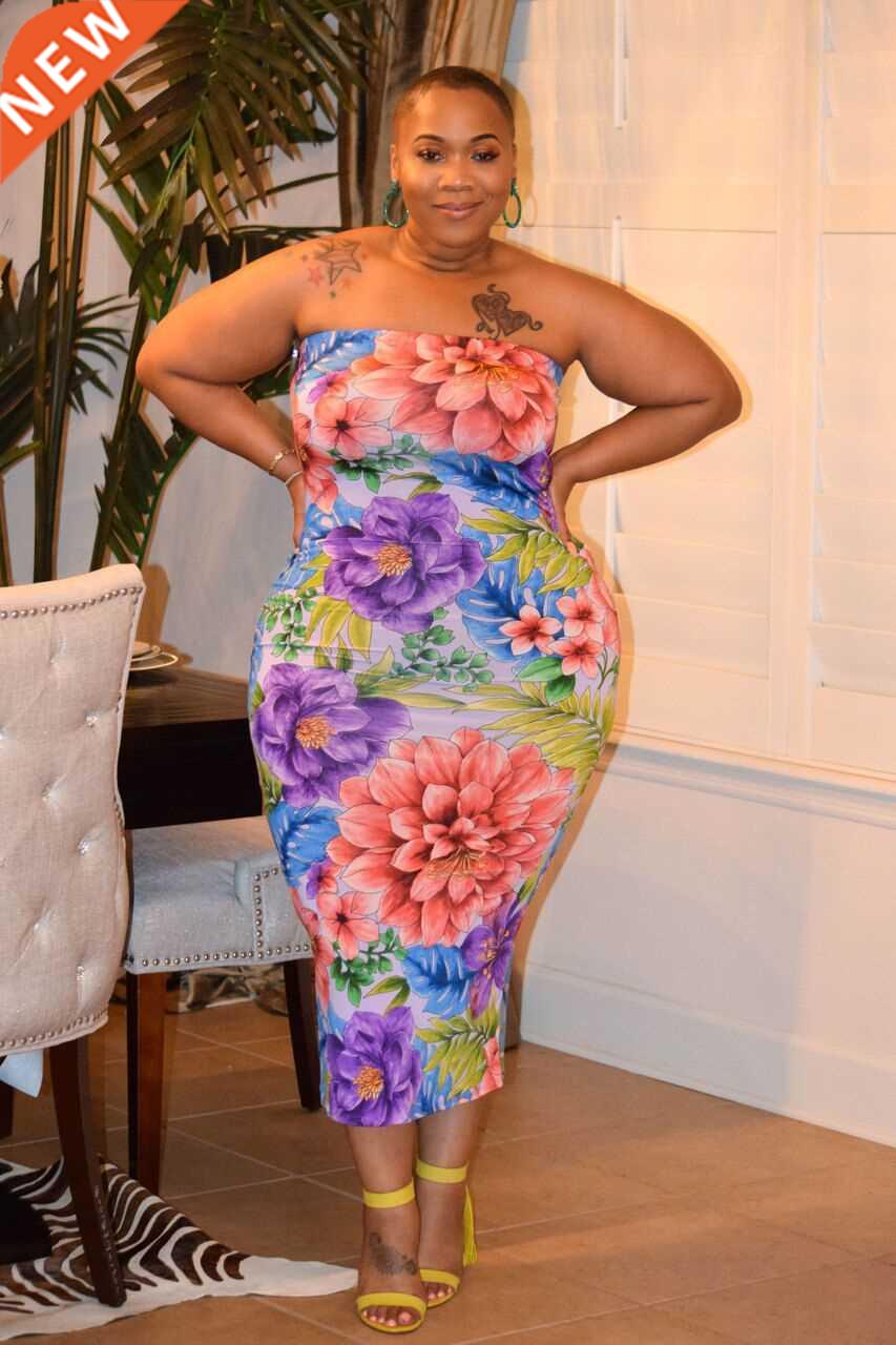 L-4XL Large Size Sexy Lady Bound Dress大码性感裹胸连衣裙女装