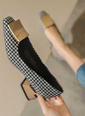 Cresfimix Zapatos De Mujer Women Fashion Black Slip on Squar