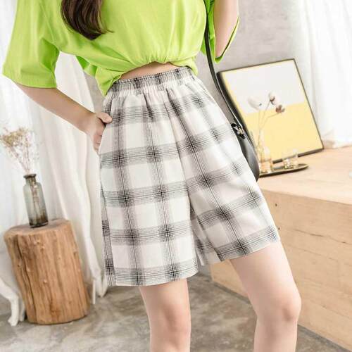 New chiffon wide-leg shorts in summer women's elastic high w