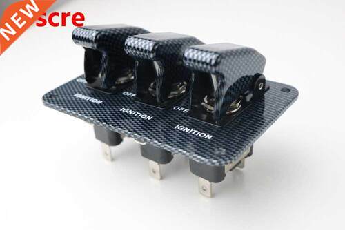 12v Carbon cap red light LED Safety Cover Aircraft Toggle Sw