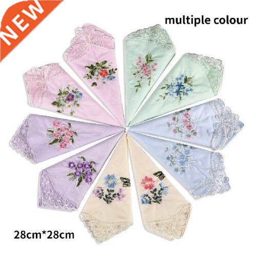 PCS Luxury Cotton Women Hankies Embroidered Lace Flower