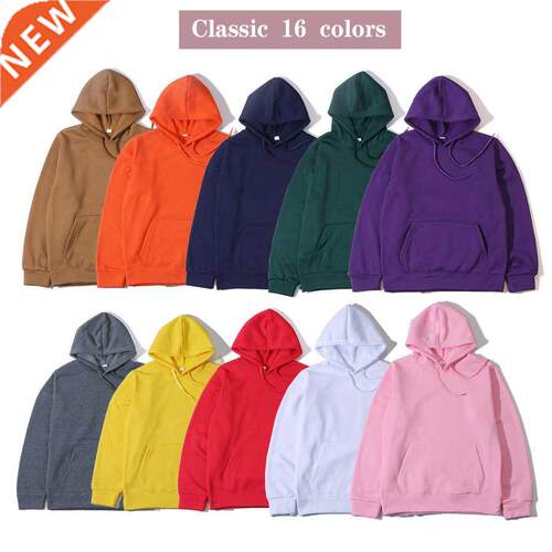 Hoodies Sweatshirts Men Woman Fashion Solid color Red Black
