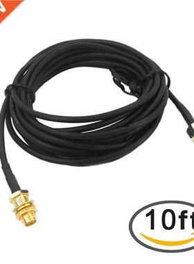 3M 10FT Black RP-SMA Coaxial Extension Cable for WiFi L W Ro