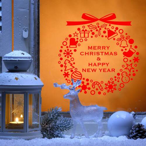 Christmas Stickers Home Room Wall Decals Party Merry