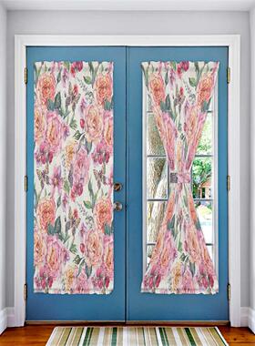 Park Rose Flower Butterfly Luxury Door Curtain for Kitchen