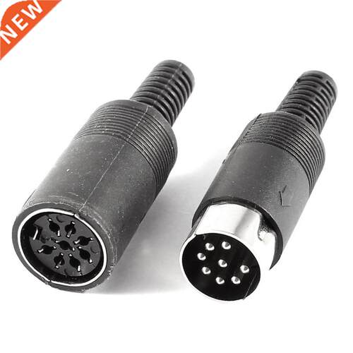 10x Pair Black DIN 8 Pin Female + Male Plug Socket Audio AV