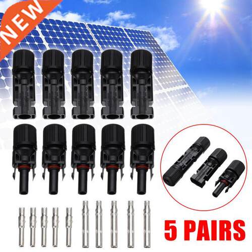 1 Kit 10 pcs Black DC 1000V Female/Male Solar Panel Cable Co