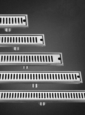 1Set Stainless Steel Floor Drain Bathroom Shower Long Draina