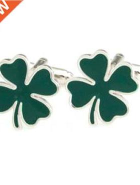 TZG10277 Green Clover Cufflink 2 Pairs Free Shipping Promoti