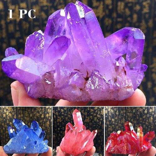 Flame Aura Quartz Stone Crystal Cluster Mineral Stones