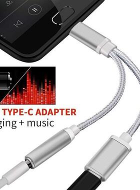 2 In 1 USB Type C To 3.5mm Aux Audio Charging Cable Adapter