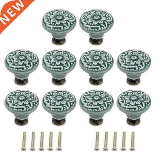 10Pcs Decorative Knob Ceramic Knobs Drawer Cabinet Pull Hand