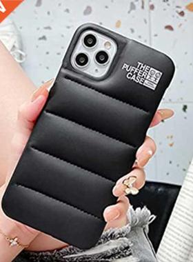 Luxury Soft Touch Down Jacket Puffer Case for IPhone 11 12 1